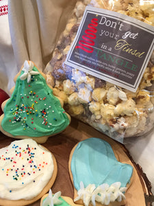 Frosted Sugar Christmas Cookies (12 ct) & Kettle Corn ( Large bag) & Caramel Corn (Large bag)